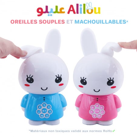 Alilou le Lapinou Mouslim – Veilleuse Ludo-éducative Islamique Rose| Coran, Histoires & Berceuses
