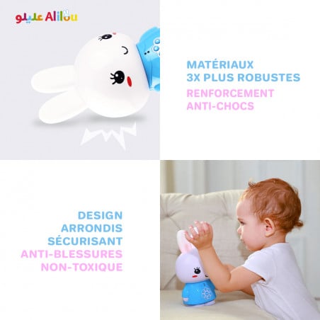 Alilou le Lapinou Mouslim – Veilleuse Ludo-éducative Islamique Rose| Coran, Histoires & Berceuses
