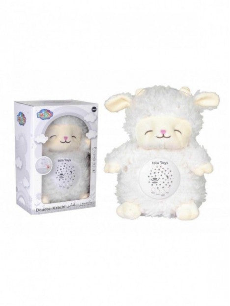 Doudou Kabchi Mouton blanc - Veilleuse Coranique avec détecteur de pleurs - Cadeau pour bébé et enfant musulman - Islatoys