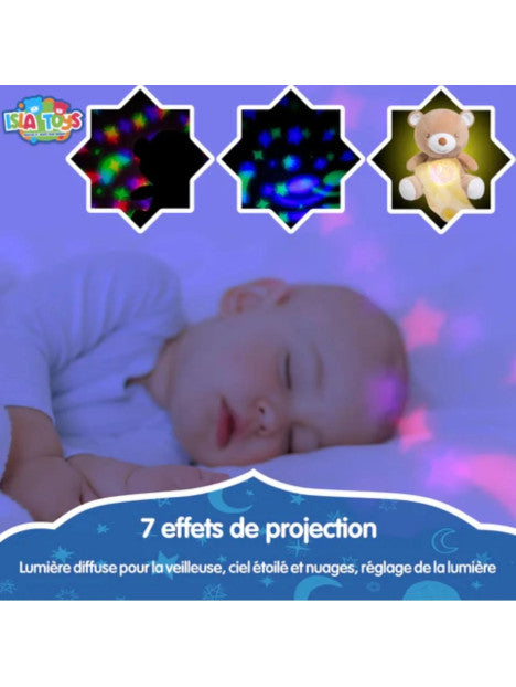 Doudou Kabchi Mouton Brun - Veilleuse Coranique avec détecteur de pleurs - Cadeau pour bébé et enfant musulman - Islatoys