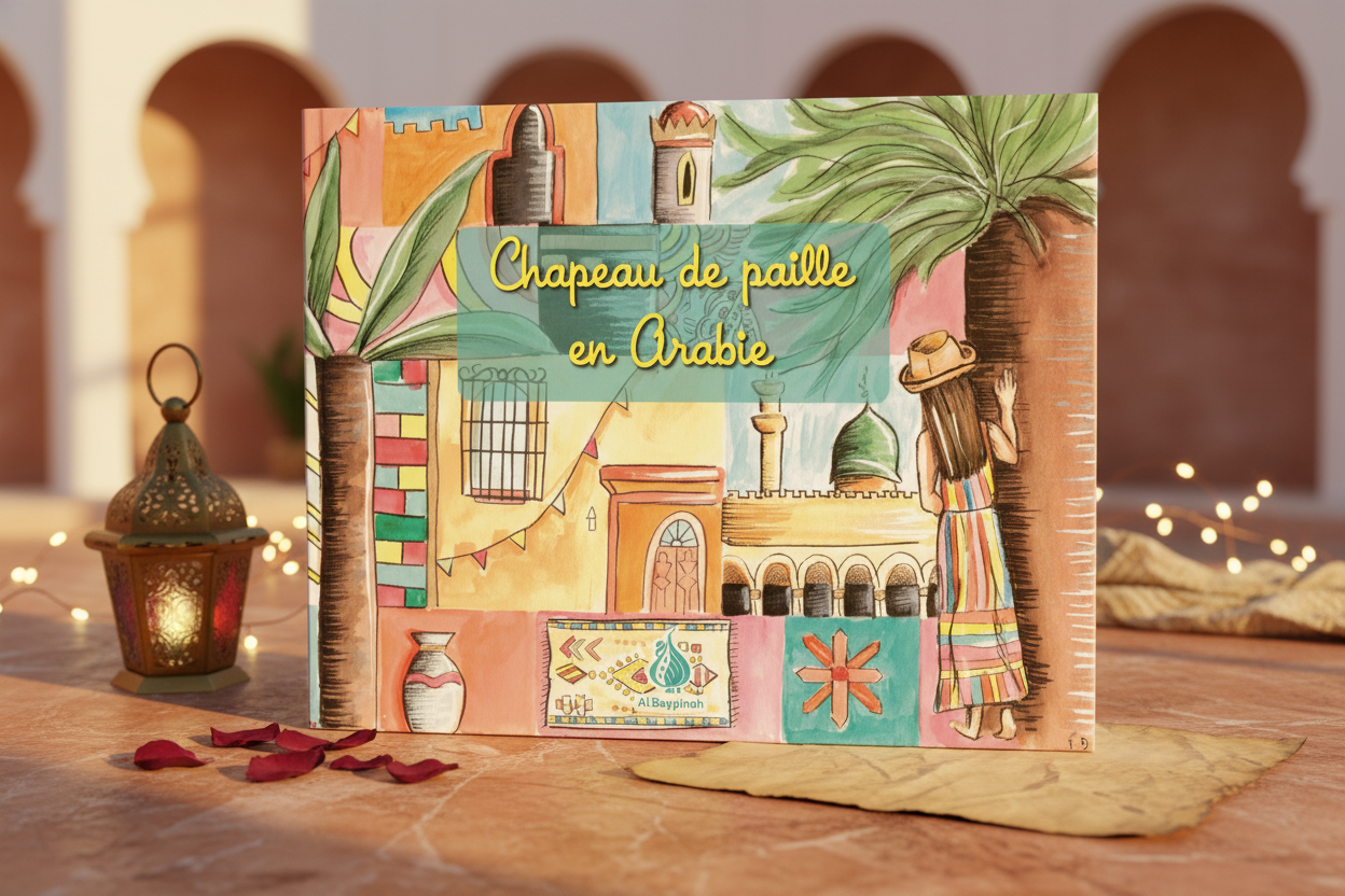 Scène publicitaire premium – Chapeau de paille en Arabie