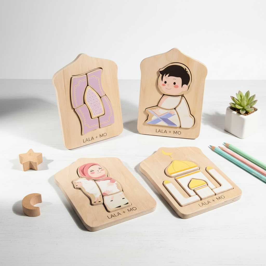Puzzles islamiques Montessori - Scène naturelle et enfantine