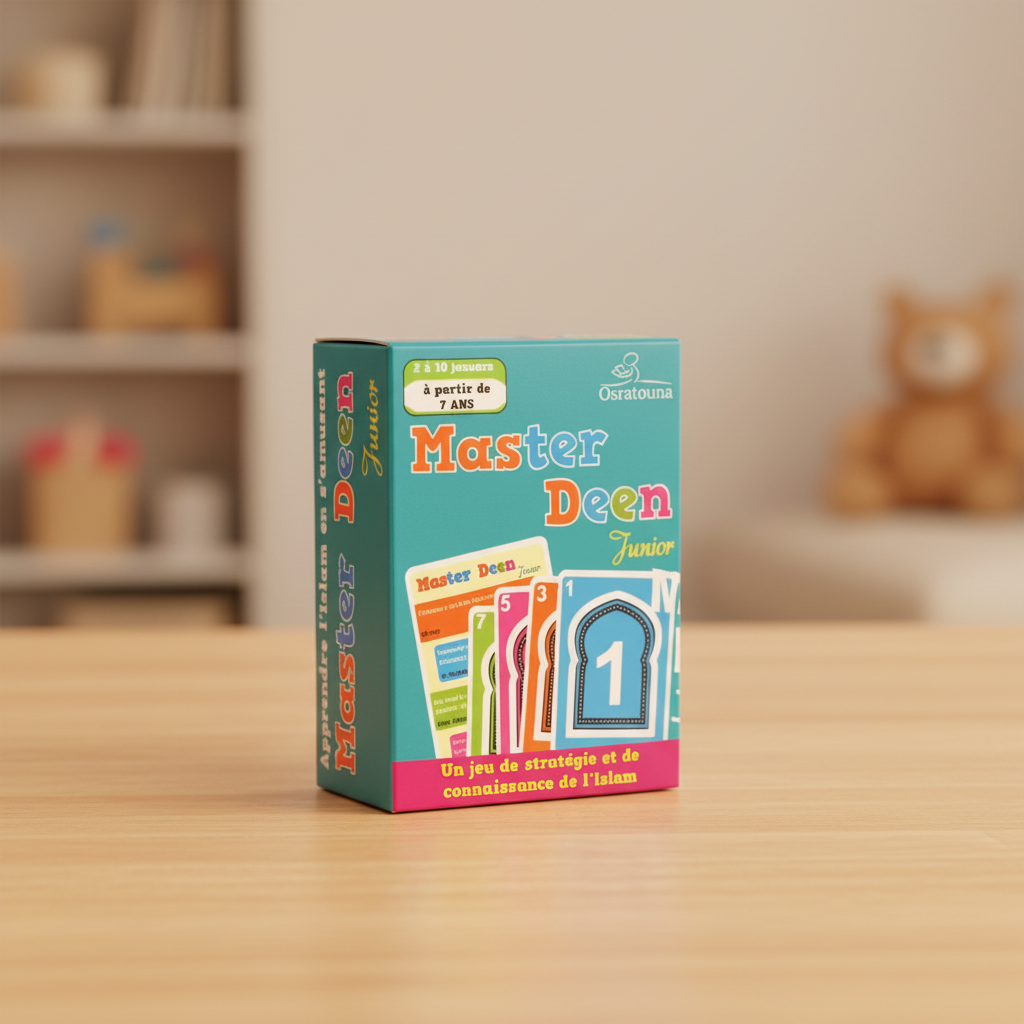 Jeu de cartes Master Deen Junior par Osratouna sur fond bois chaleureux