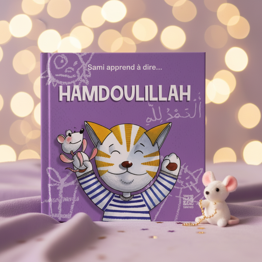 Sami apprend à dire Hamdoulillah — mise en scène lavande et étoiles
