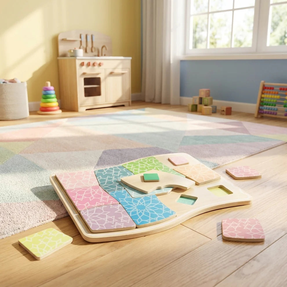 Puzzle en bois Montessori Lalaandmo - Éveil des couleurs pastel - 1 à 5 ans