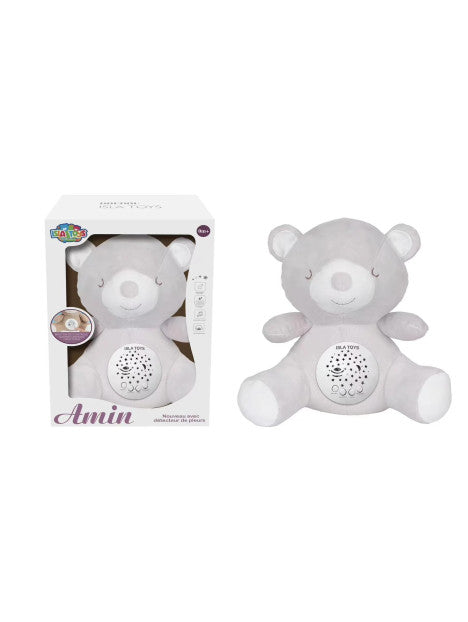 Nounours Amin - Veilleuse Coranique avec détecteur de pleurs - Cadeau pour bébé et enfant musulman - Isla Toys